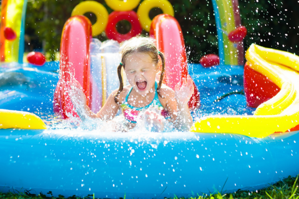 Kid playing in water